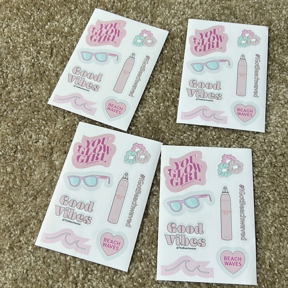 Beachwaver sticker sheets